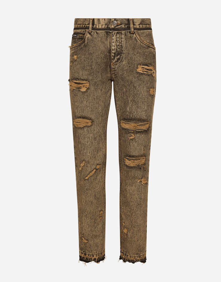 Dolce&Gabbana Overdyed regular fit jeans with subtle abrasions Multicolor GYJCCDG8JD8