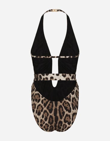 Dolce & Gabbana Leopard-print one-piece swimsuit with belt Animal Print O9B74JONO11