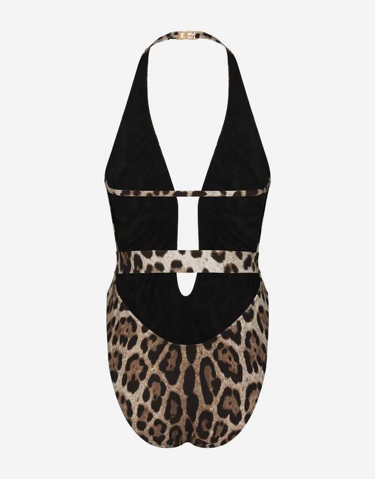 Dolce & Gabbana Badeanzug mit Leopardenprint und Gürtel Animal-Print O9B74JONO11