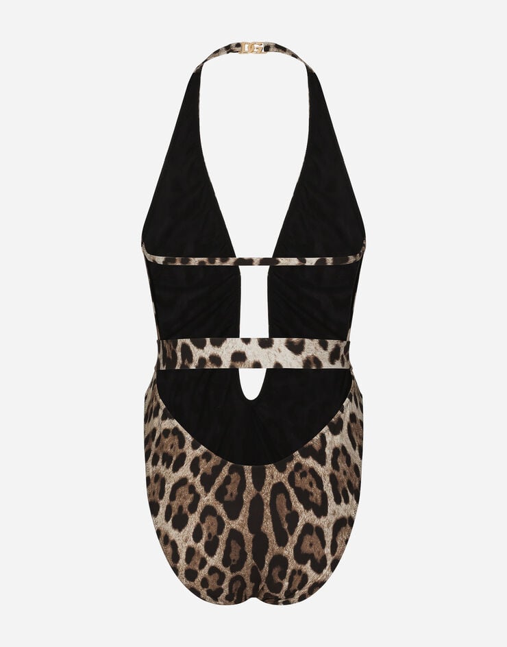 Dolce & Gabbana Leopard-print one-piece swimsuit with belt Animal Print O9B74JONO11