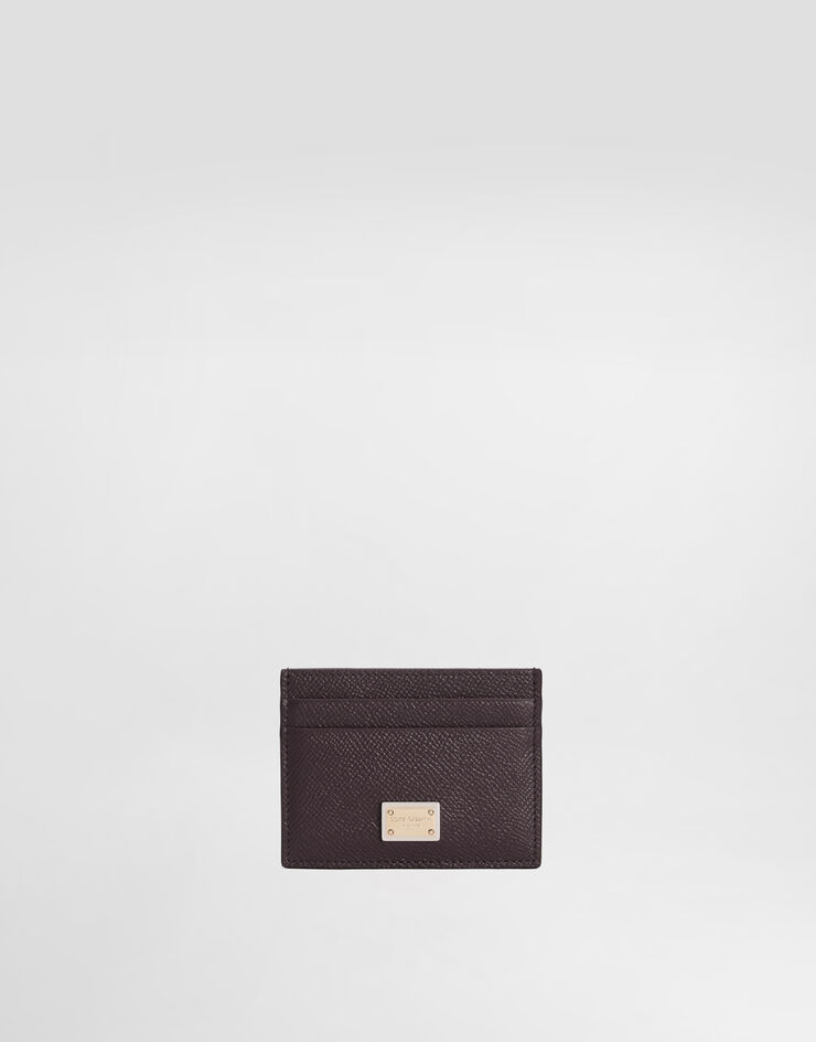 Dolce & Gabbana Kartenetui aus Kalbsleder mit Logoplakette Violett BI0330A1001