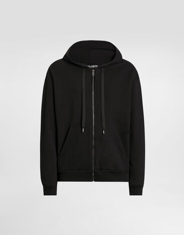 Dolce & Gabbana Brushed hooded sweatshirt Black G9AIYZHU7VX
