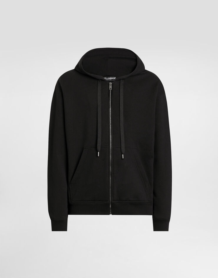 Dolce & Gabbana Brushed hooded sweatshirt Black G9AIYZHU7VX