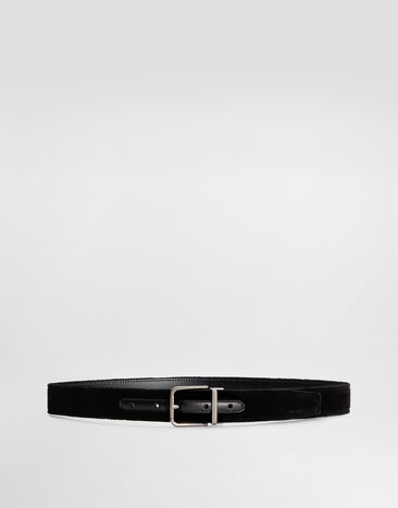 Dolce & Gabbana Cotton velvet belt Black BC4703A6808