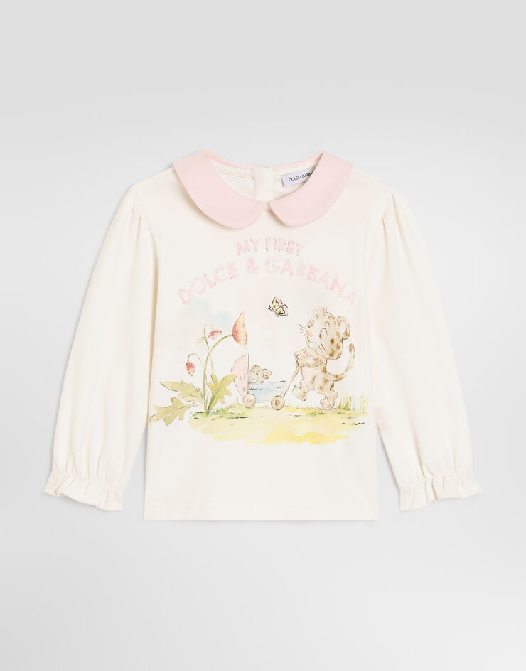 Dolce & Gabbana تي شيرت من قطن بتطريز  L2JTREG7P8O