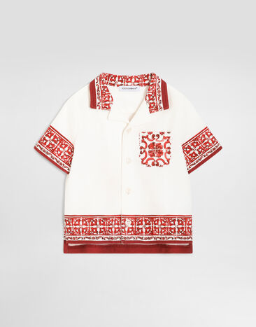 Dolce & Gabbana Majolica-print double piqué shirt Multicolor L1JS48II7KW