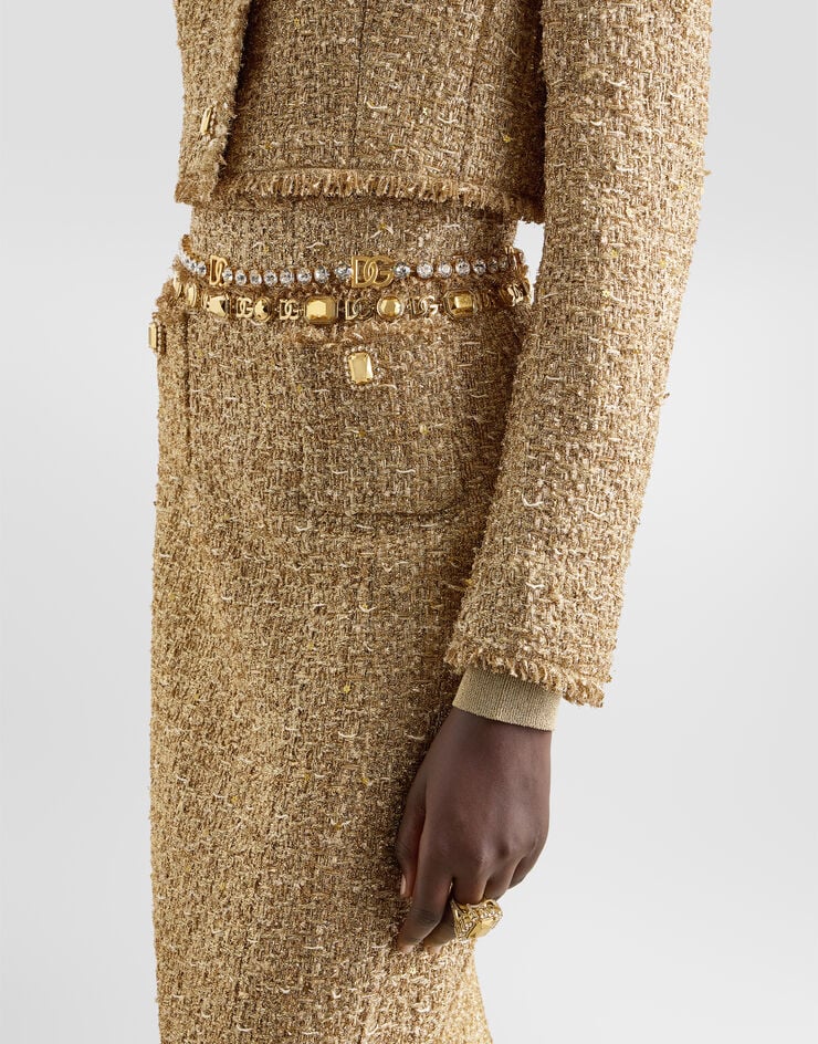 Dolce & Gabbana Lamé tweed jacket Gold F27KBZHUMXR