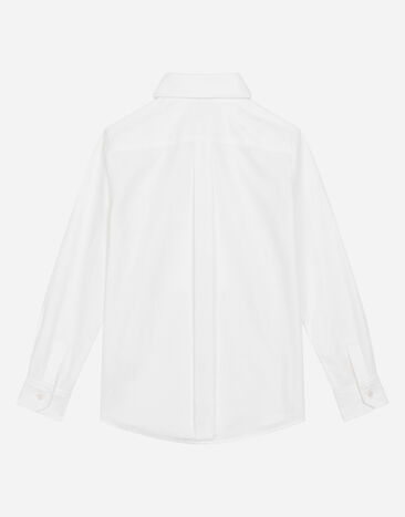 Dolce & Gabbana Poplin jacquard shirt with DG logo White L44S17FJ5GU