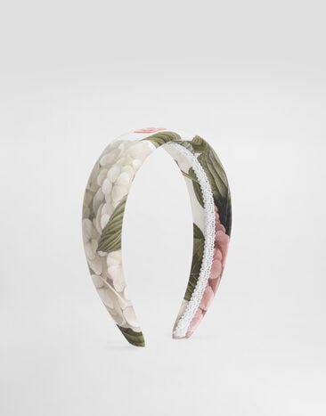 Dolce & Gabbana Hydrangea-print poplin headband Multicolor LB3L54HS5T6