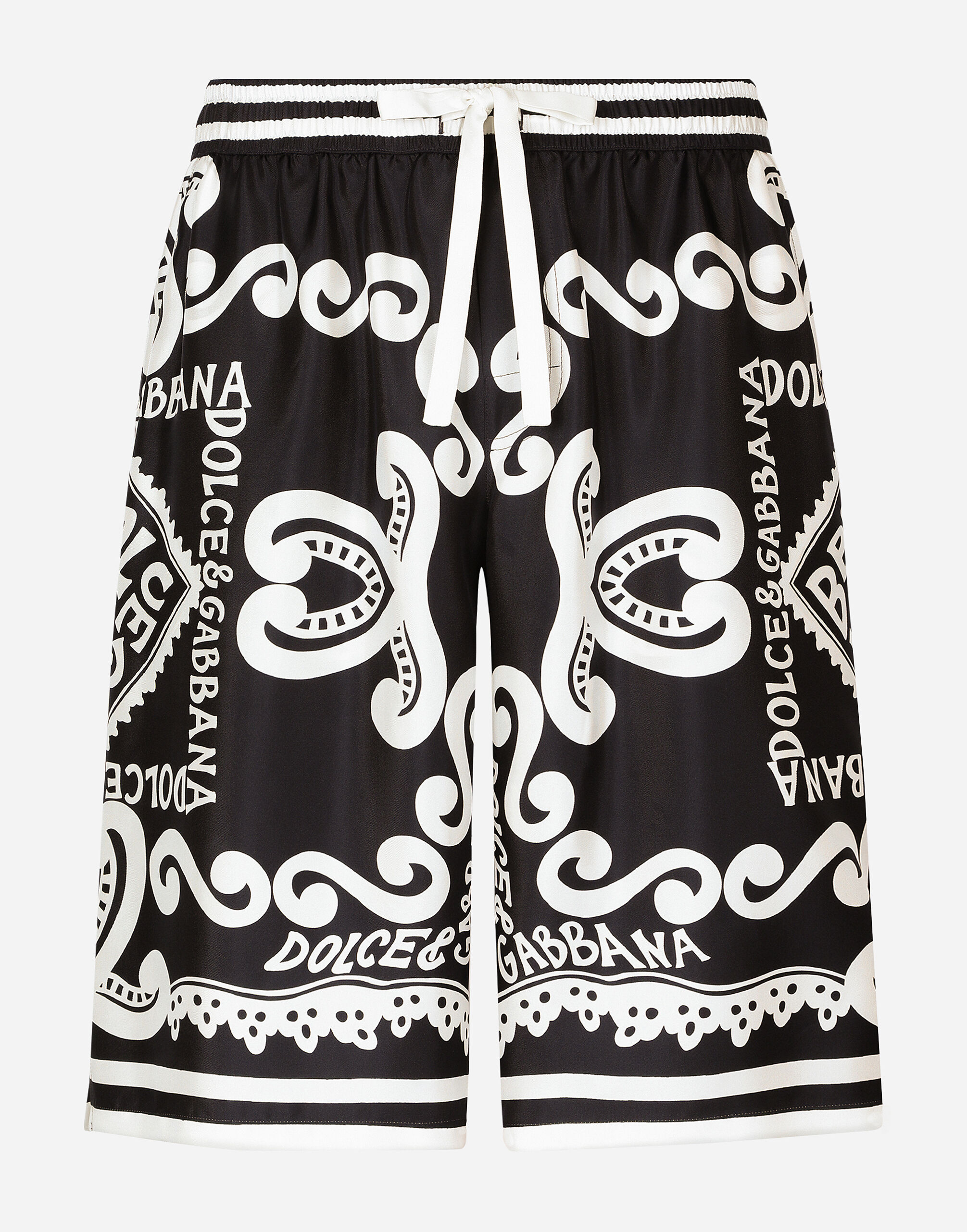 Dolce & Gabbana Marina-print silk twill shorts Print GVCRATHI1QB