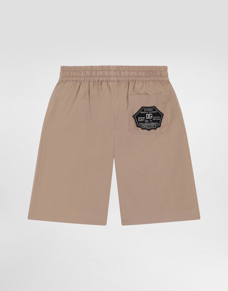 Dolce & Gabbana Bermudashorts aus Popeline mit DG-Patch Beige L43Q54G7P0L