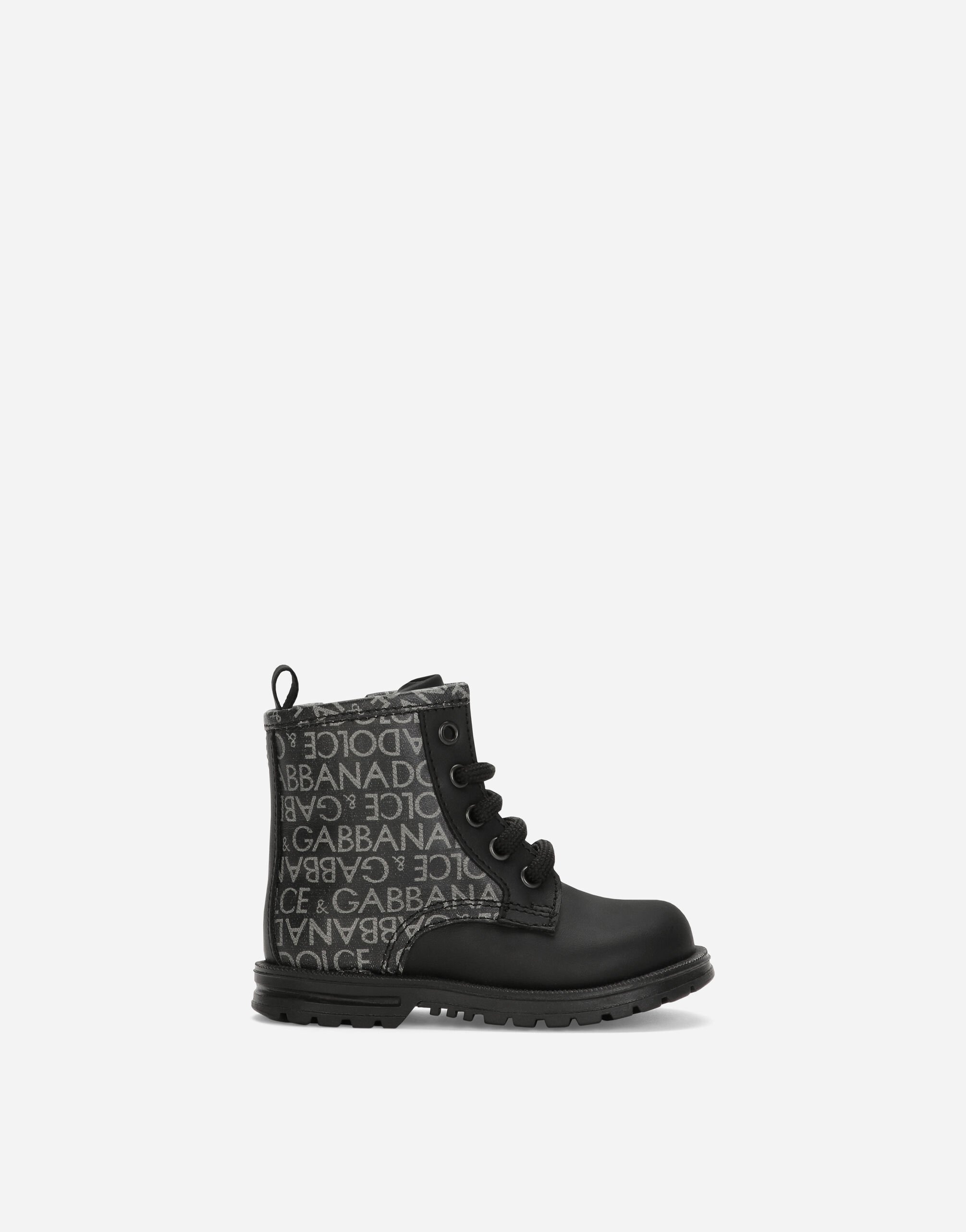 ブラックのボーイズ Printed calfskin ankle boots | Dolce&Gabbana®