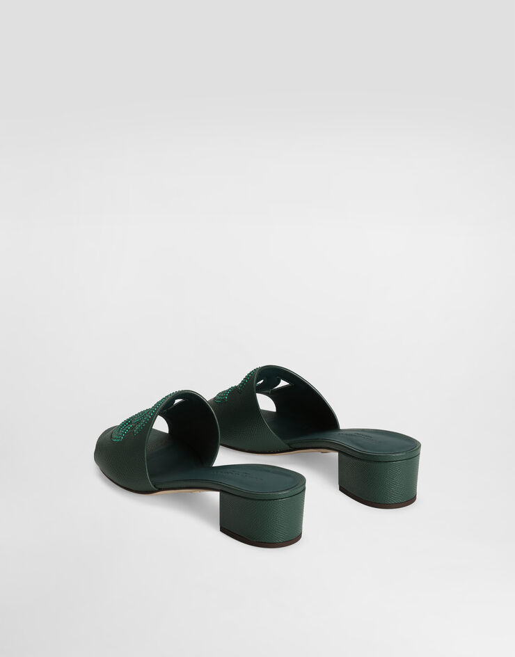 Dolce & Gabbana Mule in dauphine calfskin, suede and rhinestones Dolce & Gabbana Mule in dauphine calfskin, suede and rhinestones Multicolor CR1938A0217