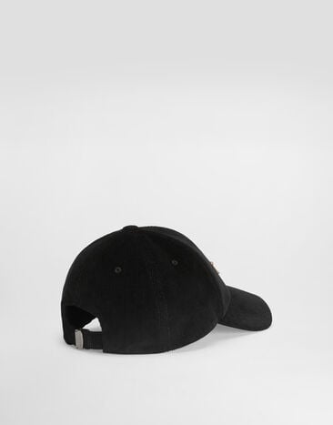 Dolce & Gabbana قبعة بيسبول من مخمل مضلع Black GH954ZFUWFM