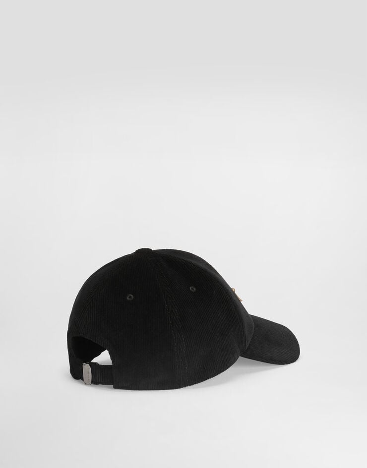 Dolce & Gabbana قبعة بيسبول من مخمل مضلع Black GH954ZFUWFM