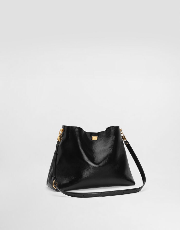 Dolce & Gabbana Large Vittoria calfskin shoulder bag Black BB7942AZ000