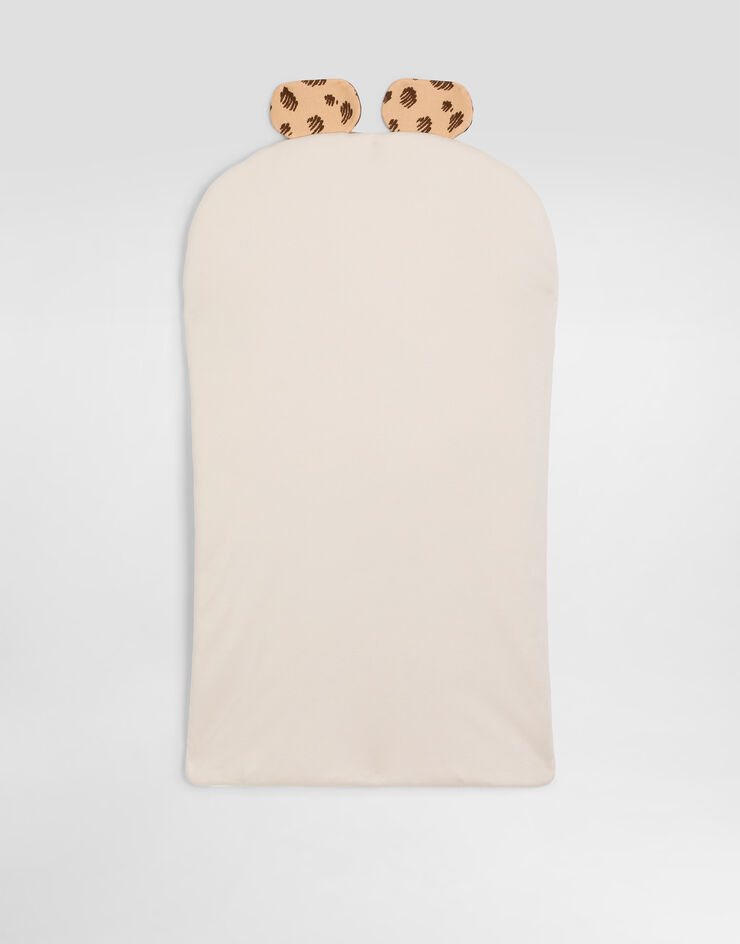Dolce & Gabbana NewbornJerseybaby nest with DG patch and leopard print Multicolor LNJAH7G7PJH