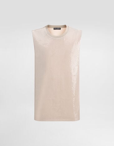 Dolce & Gabbana Sequin tank top Dolce & Gabbana Sequin tank top Beige G8TJ9TFLSIM