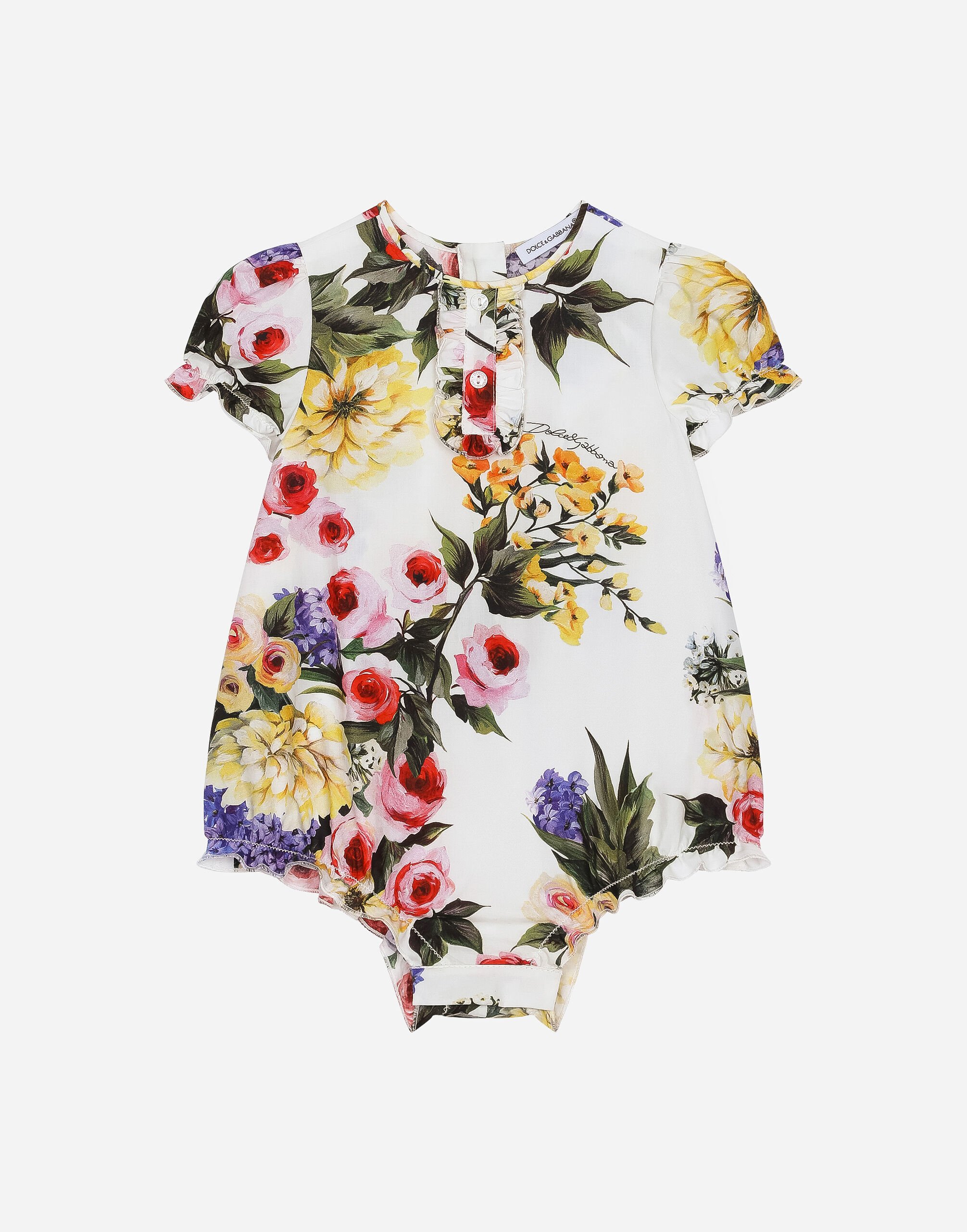 Dolce & Gabbana Garden-print poplin romper suit Print L2JOZ2G7K6Z