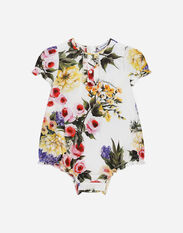 Dolce & Gabbana Garden-print poplin romper suit Imprima L23DI5HS5Q9