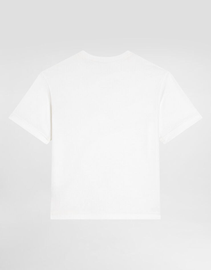 Dolce & Gabbana Jersey t-shirt with DG heraldic patch White L4JTHVG7P0N