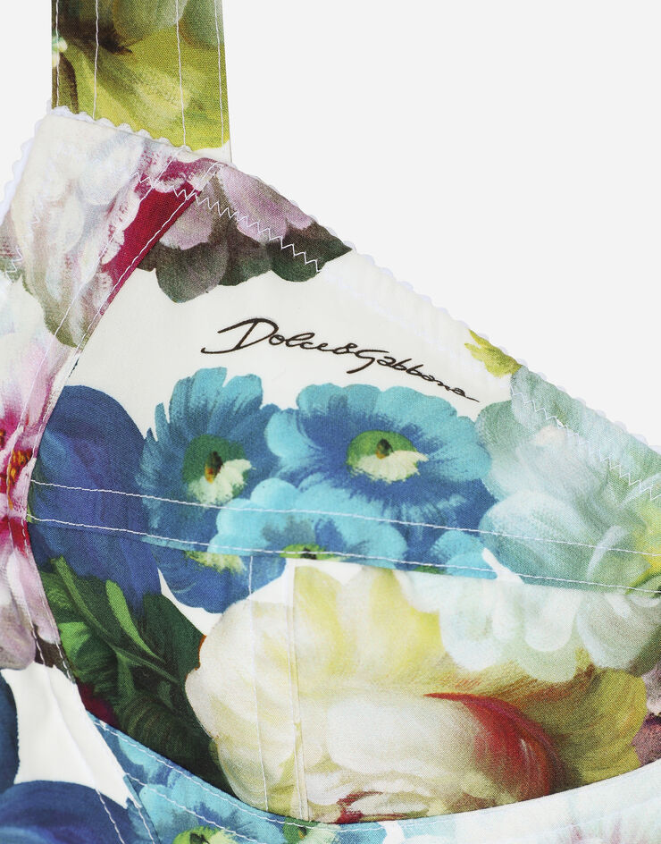 Dolce & Gabbana Bustiertop aus Baumwolle Nachtblumen-Print Print F7W98THS5Q2