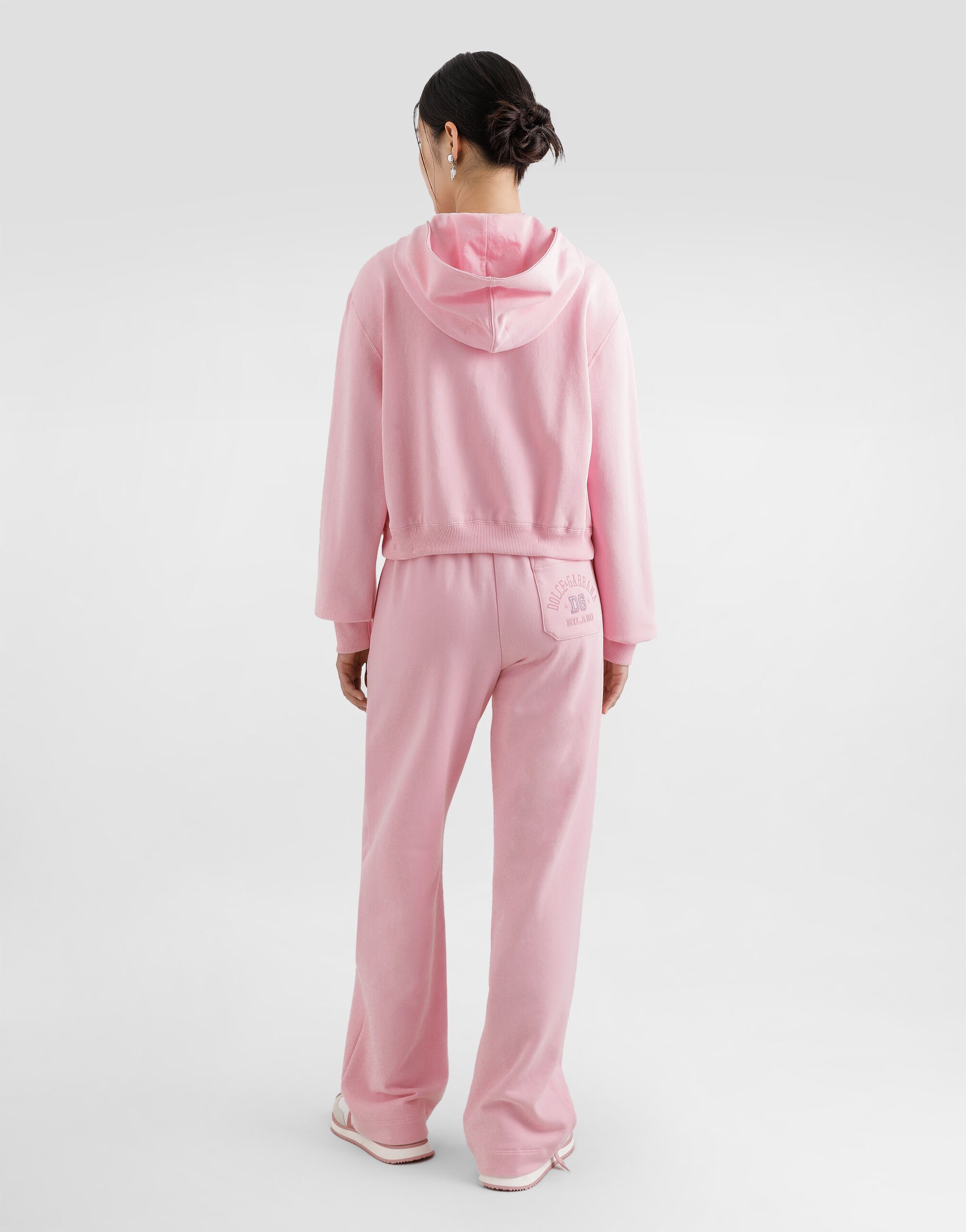 Zip-up jersey sweatshirt with raised DG logo embroidery in