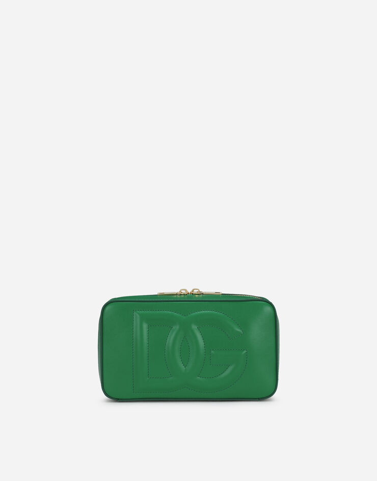 Dolce & Gabbana Kleine Camera Bag DG Logo aus Kalbsleder Grün BB7289AW576