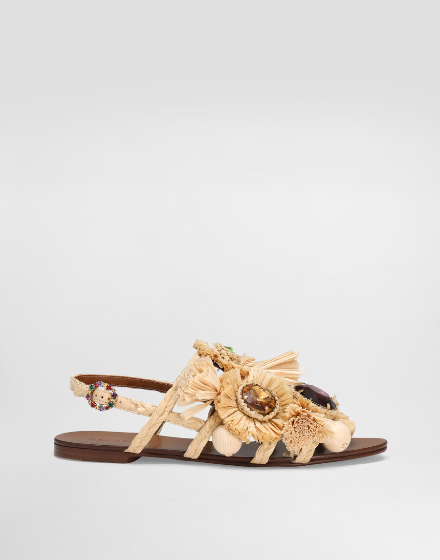 Braided rafia flip-flops