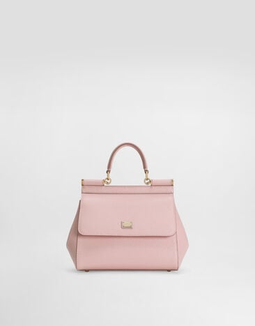 Dolce & Gabbana Petit sac à main Sicily en veau Dauphine Pink BB6003B1001