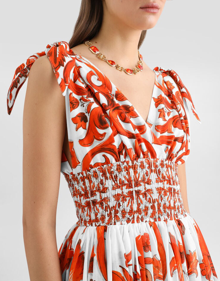 Dolce & Gabbana Majolica-print long dress Dolce & Gabbana Majolica-print long dress Multicolor F6TYSTGDDRK
