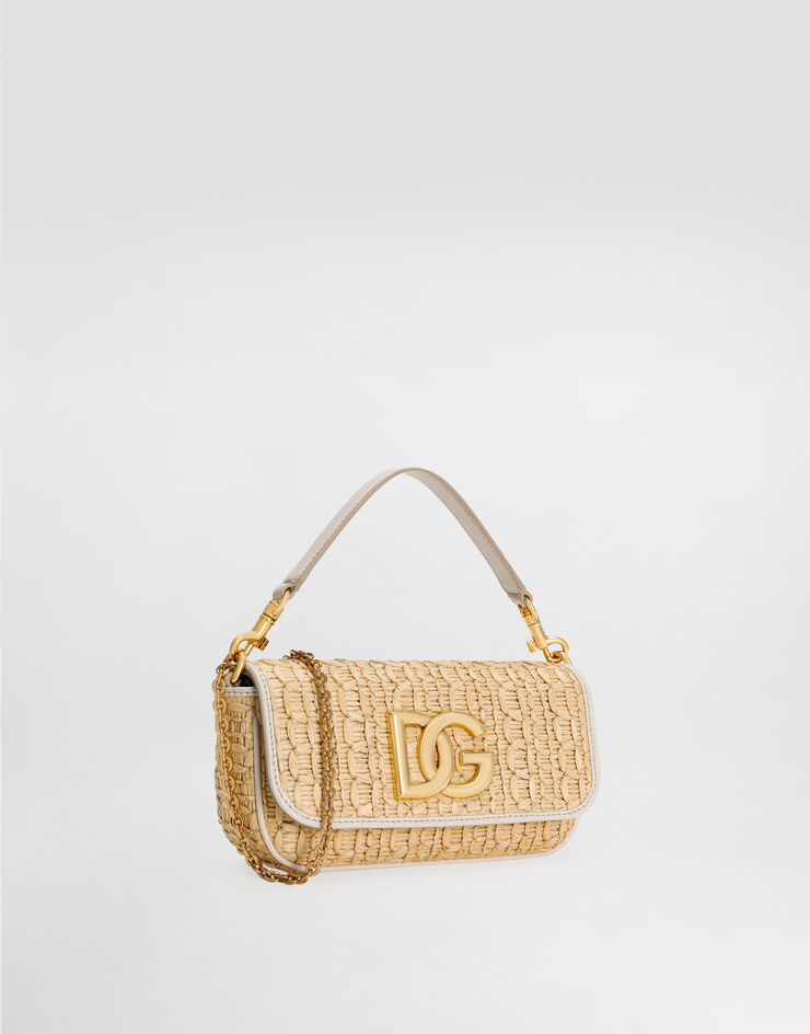 Dolce & Gabbana Schultertasche aus gehäkeltem Bast Mehrfarbig BB7836AC705