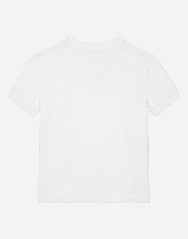Dolce & Gabbana T-shirt in jersey con logo Dolce&Gabbana Bianco L5JTNJG7NXR