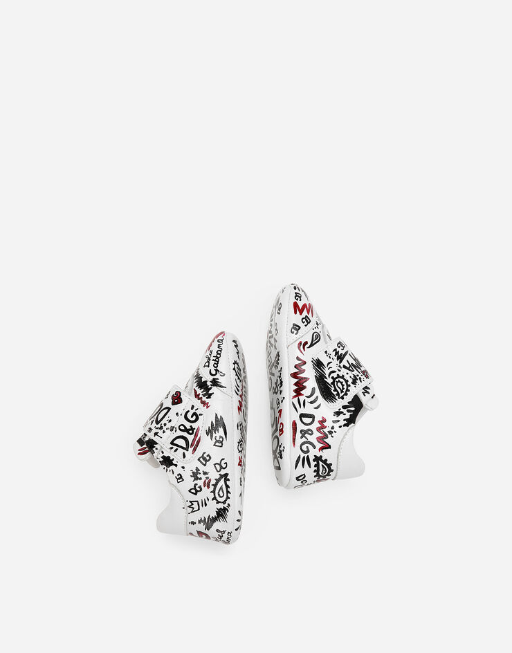 Dolce & Gabbana Lambskin low-top sneakers with graffiti print Multicolor DK0117AC514