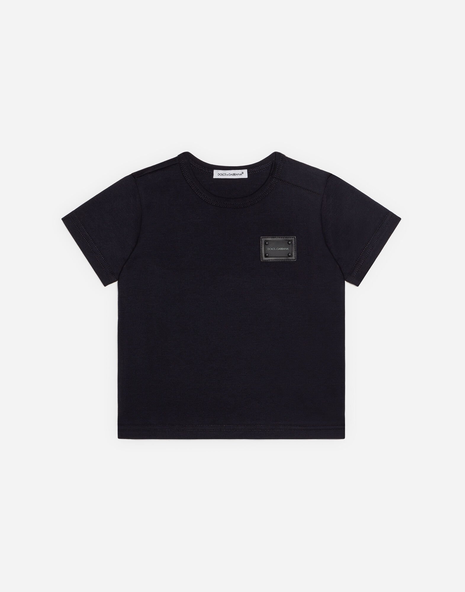 Dolce & Gabbana Jersey t-shirt with logo tag Black L11U49FUBBG