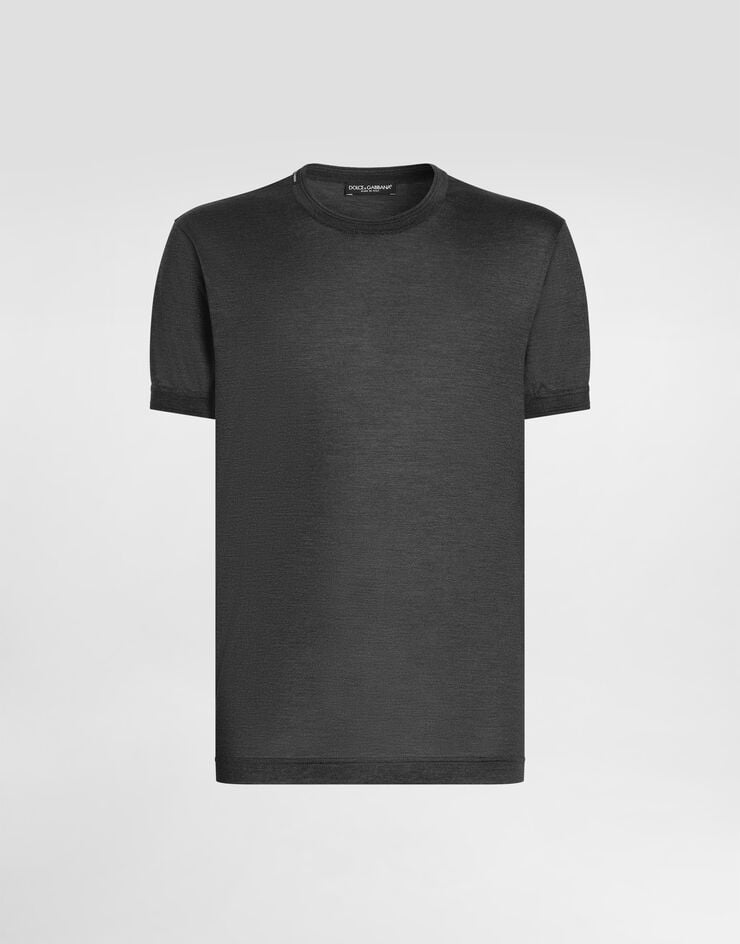 Dolce & Gabbana Футболка из шелка Grey G8ST1TG7P0F