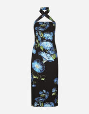 Dolce & Gabbana Charmeuse sheath dress with bluebell print Print F6AHOTHS5NK