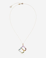 Dolce & Gabbana Rainbow alphabet B pendant in yellow gold with multicolor fine gems Gold WAMR2GWMIXG