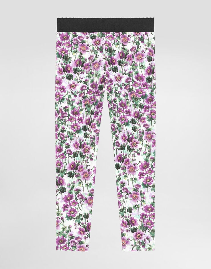 Dolce & Gabbana Violets-print interlock leggings Print L5JP5BFSG81