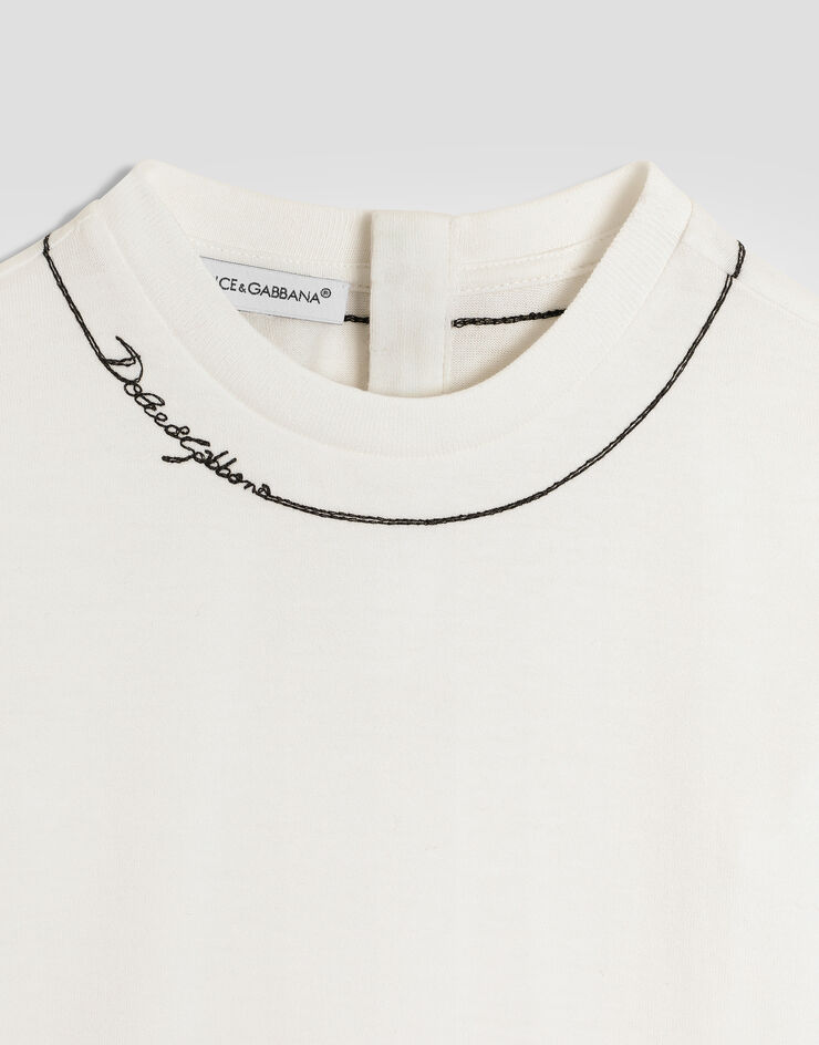 Dolce & Gabbana Футболка из джерси с логотипом White L1JTHOG7QK1