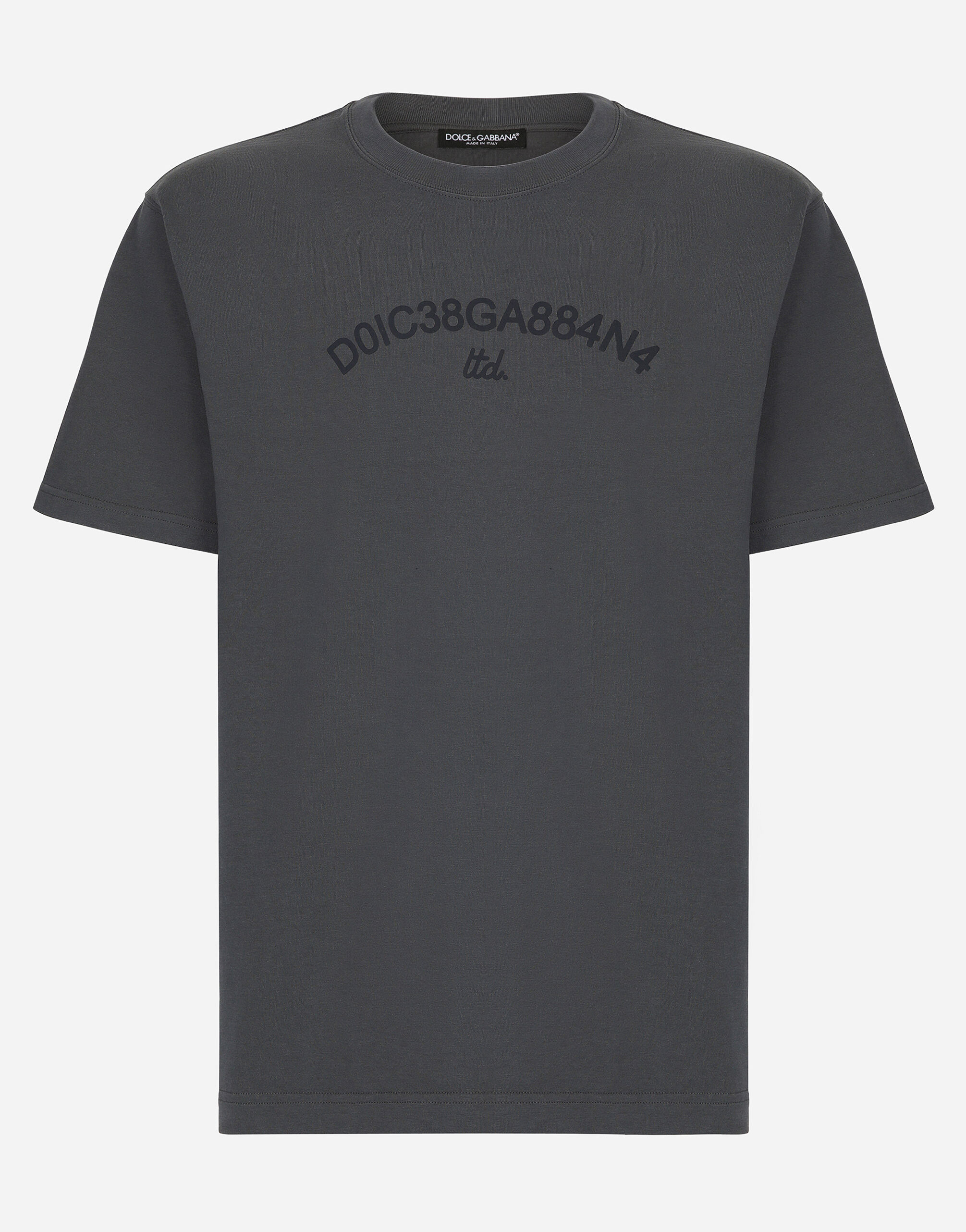 Cotton T shirt with Dolce Gabbana logo in Grey for Dolce Gabbana US