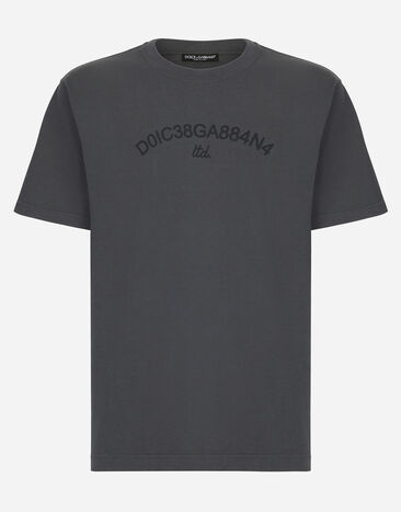 Dolce & Gabbana Cotton T-shirt with Dolce&Gabbana logo Grey G8RK7TG7L6R