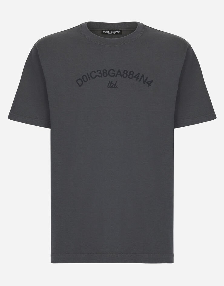 Dolce & Gabbana T-shirt in cotone con logo Dolce&Gabbana Grigio G8PN9TG7M3K