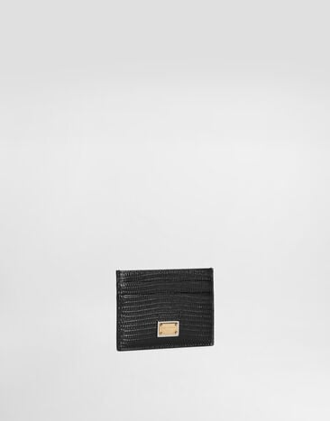 Dolce & Gabbana Iguana-print leather card holder Black BI0330A1095