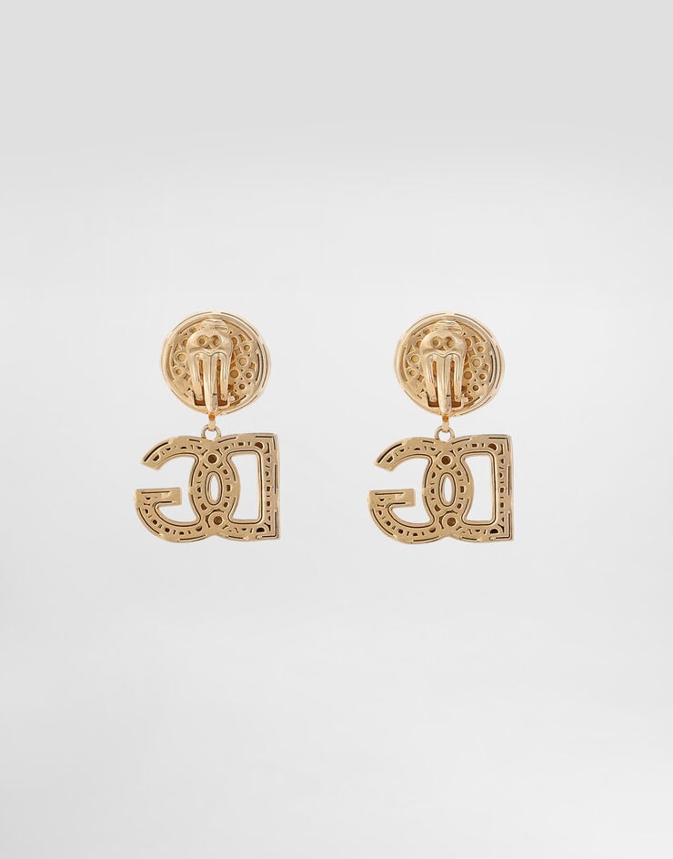 Dolce & Gabbana Drop earrings with cabochon details and DG logo Gold WEQ6L2W1111