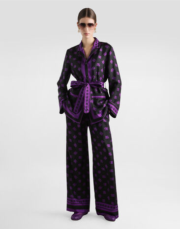 Dolce & Gabbana DG logo all-over print silk vanity pants Print FTAMPTHI1Z7