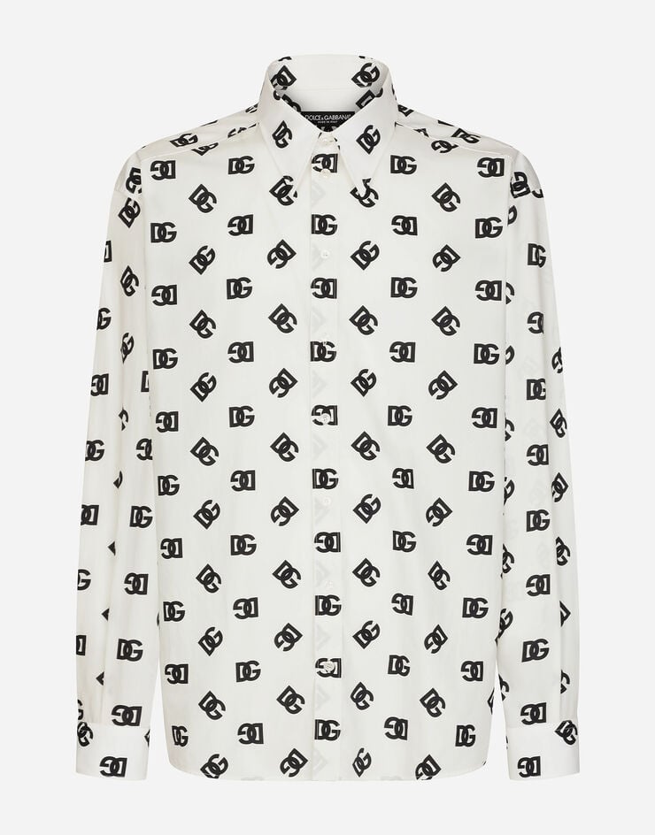 Dolce & Gabbana Camicia over cotone stampa DG Monogram Multicolore G5IT7THS5OO