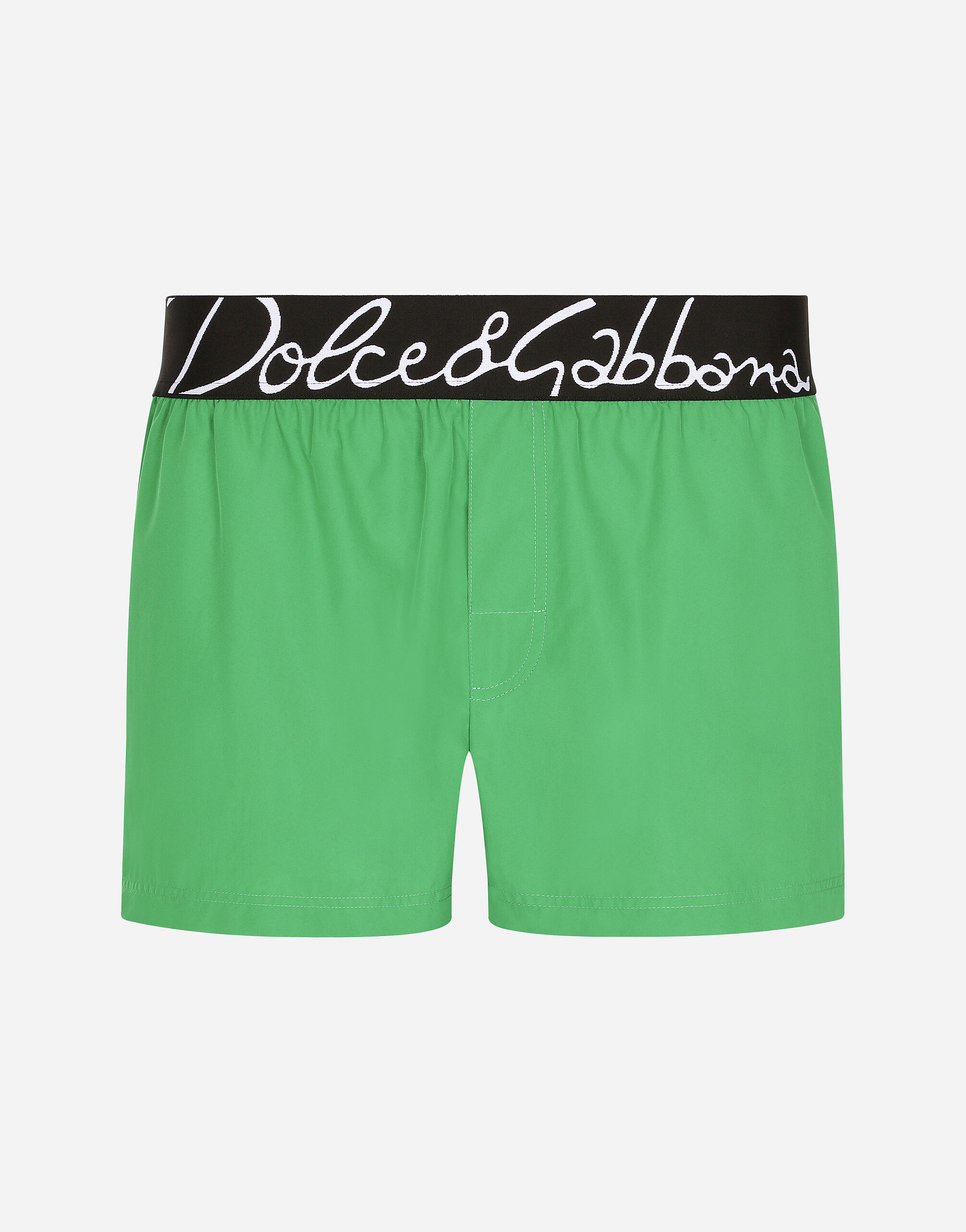 Short swim trunks with Dolce Gabbana logo in Green for Men Dolce Gabbana