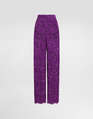 Dolce & Gabbana Hose aus Kordelspitze Purple FTCPTTHLM7L