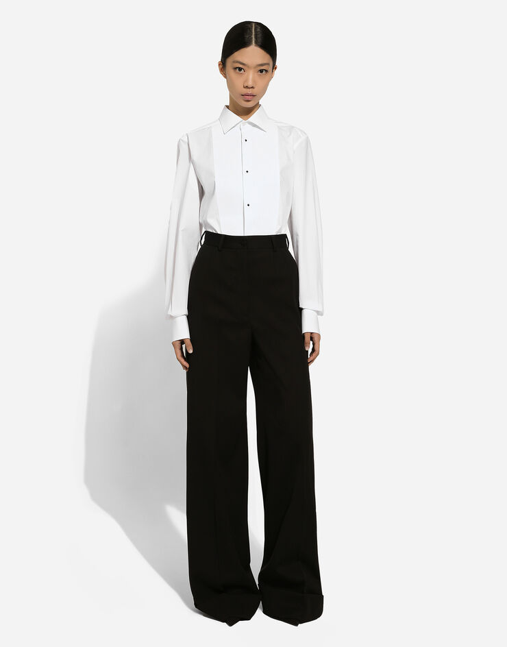 Dolce & Gabbana 羊毛华达呢喇叭裤 黑 FTC32TFU28J